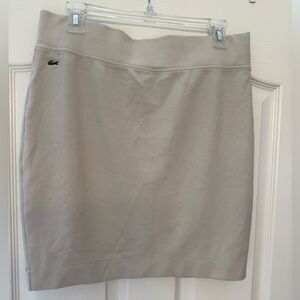 Lacoste Women Stretch Mini Skirt. Light Tan/Cream